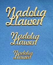 3mm MDF "Nadolig Llawen" craft blanks door plaques card toppers