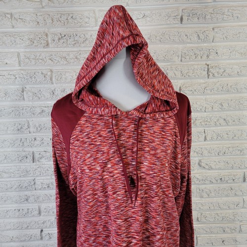 Danskin Now Women Top XXL 20 Hoodie Knit Burgundy Heather Lightweight Poly Blend - 第 3/9 張圖片