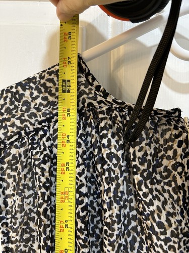 NWT EXPRESS Tiered Chiffon Dress Sz L Festive Animal Print Sleeveless Frilly - Picture 9 of 9