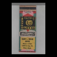 Matchbook Cover Harry L Weller Brake Service  Flint MI #3