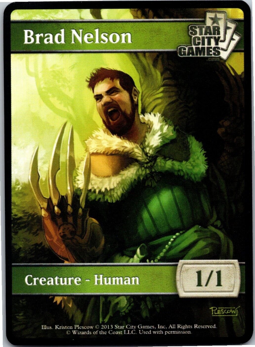 Magic the Gathering Star City Games Brad Nelson Human Token