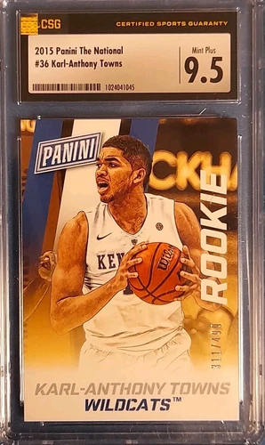 2015 Panini The National #36 Karl-Anthony Towns #d/499 RC CGC 9.5 Rookie 💫 NY