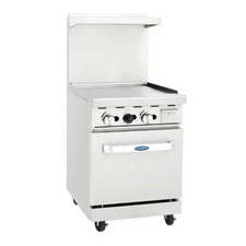 Atosa USA AGR-24G-NG 24" Natural Gas Restaurant Range w/ 24" Full Griddle, 72...