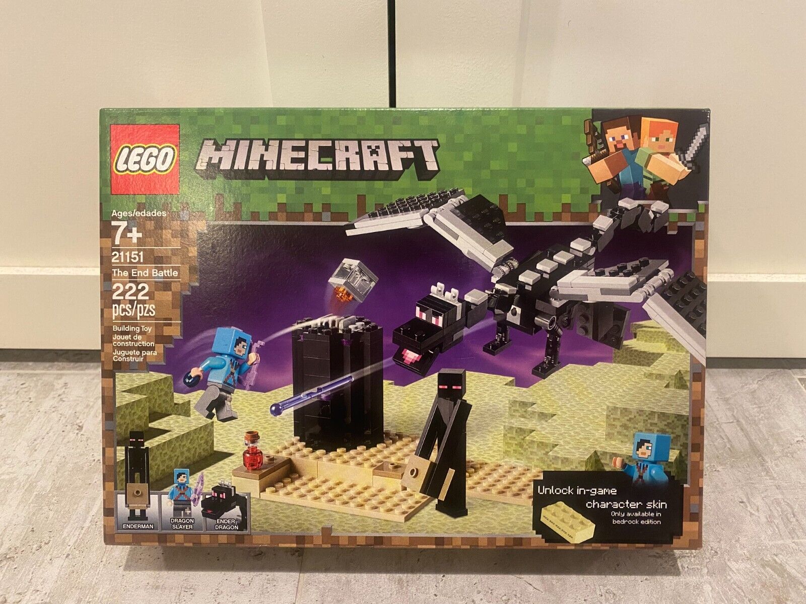 LEGO Minecraft The End Battle 21151 Ender Dragon Building Set Used complete