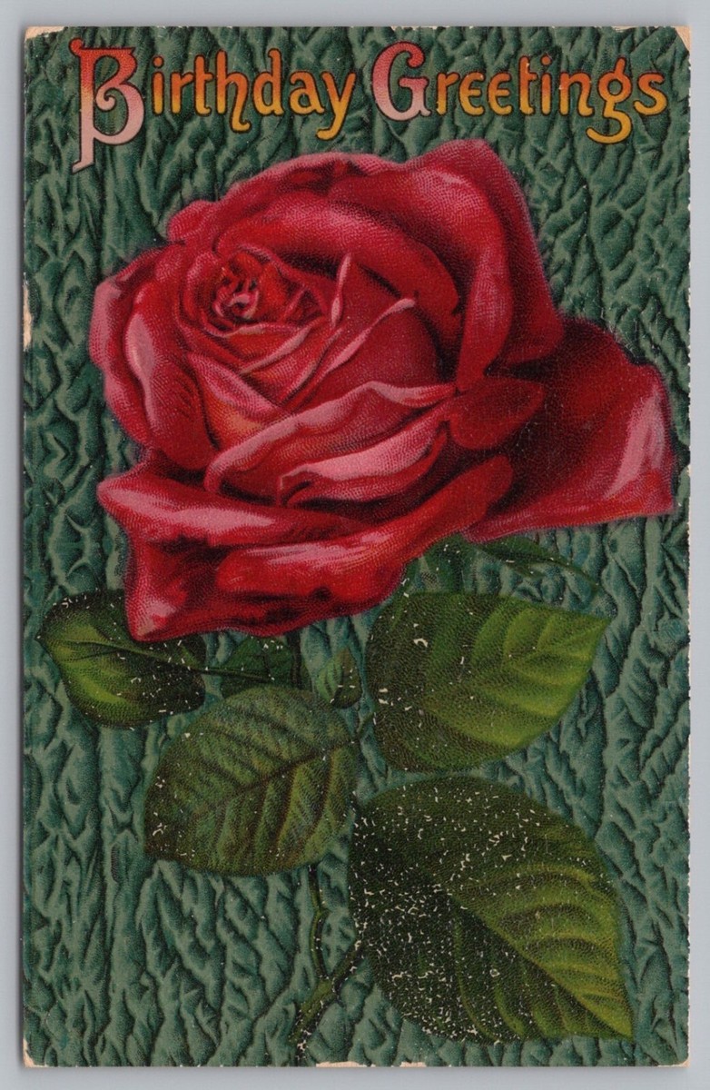 Happy Greetings Red Rose Postcard TS-19A | eBay