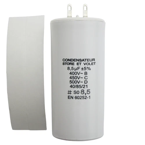 Capacitor 8.5 Μf (8,5 Uf ) for Engine Somfy , Simu , Nice, Gaviota, Building