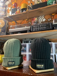 adidas black and gold beanie