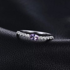 Size 7 Sterling Silver Created Alexandrite Sapphire Ring