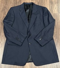 Daniel Cremieux Collection Blazer 2 Button Jacket Loro Piana 46R Navy Striped