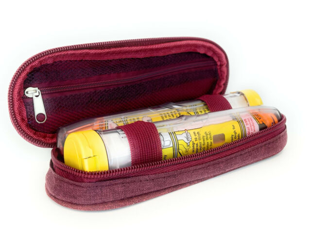 ICE Medical Red Twin Epipen Syringe Case - Allergies Diabetes Inhalers etc