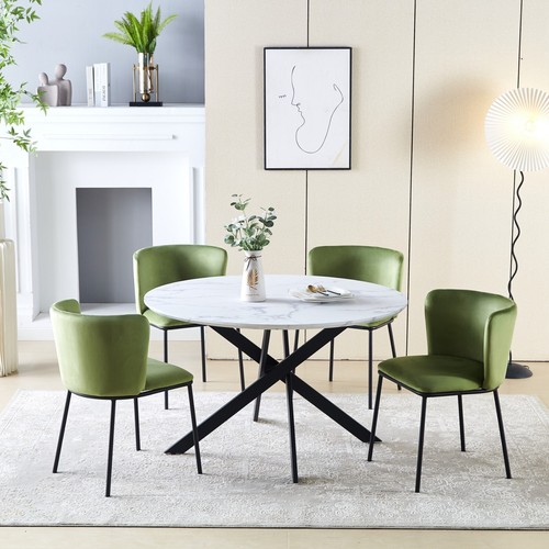 Lux Grey Velvet Dining Chairs Set 2 4 6 Kitchen Chairs Armchairs for Dining Room - Picture 16 of 45