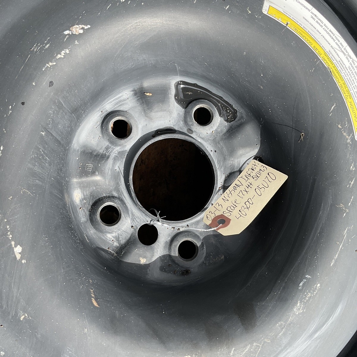 03-13 Nissan Infiniti Spare Wheel 17x4T 5x114.3 40300-05U70