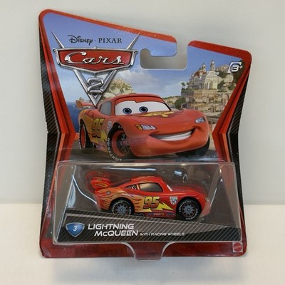 Disney Pixar Cars 2 LIGHTNING MCQUEEN WITH RACING WHEELS #3 - BRAND NEW- 2010