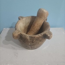 ANTICO MORTAIO PIETRA MARMO FARMACIA CUCINA PESTELLO OGGETTO ARTE VINTAGE UNICO