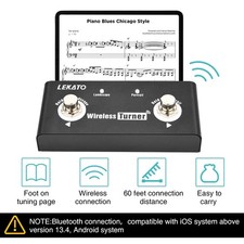 LEKATO Wireless Page Turner Pedal Rechargeable Bluetooth Foot Pedal iPad Tablet