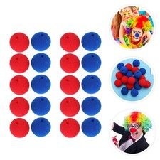 20Pcs Reusable Sponge Clown Noses Red for Circus Cosplay and Party Supplies