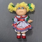 Vintage Cabbage Patch Kids Doll Norma Jean Approx 8.5" Glasses Dress CPK Shoes