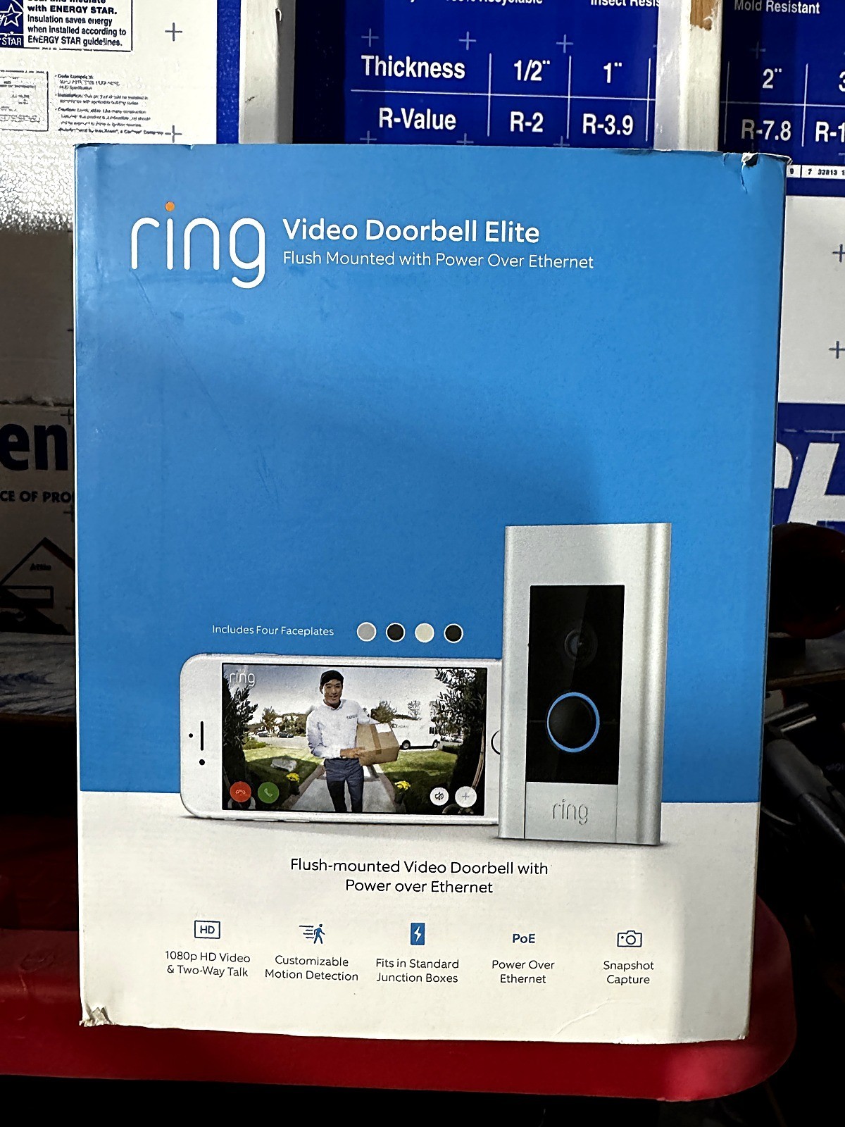 Ring Video Doorbell Elite PoE Flush Mount 1080p NEW in Box 4 Faceplates