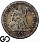 1891 Seated Liberty Dime