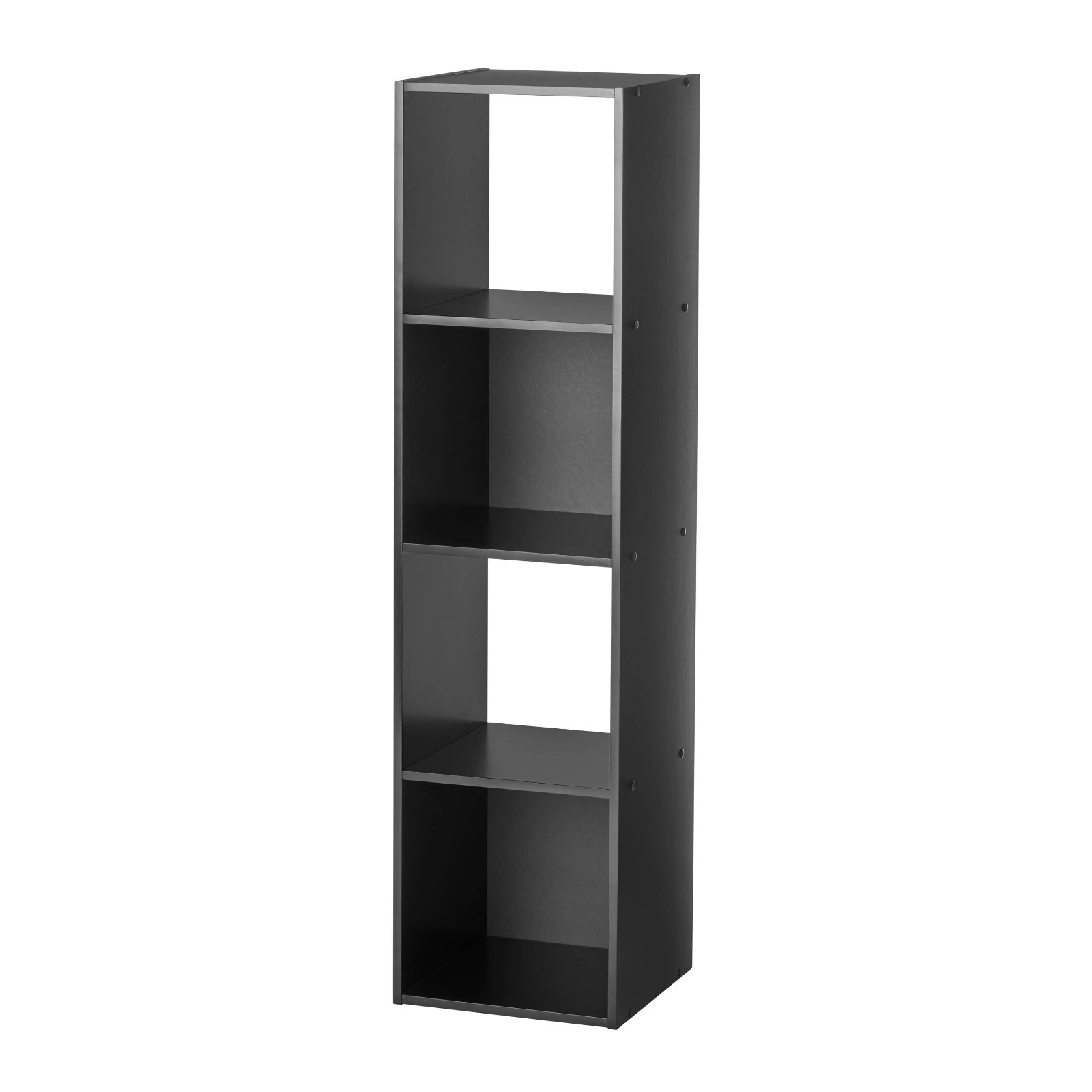 4-Tier Black Stackable Cube Shelf for Closet Storage & Organizing