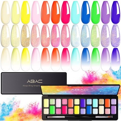 ABAC 24 Color Solid Gel Nail Polish,Pat Paint Gel,Ombre firework celebration 