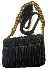 Montana West Bag Crossbody Clutch Brass Chunky Chain or Black Shoulder Strap