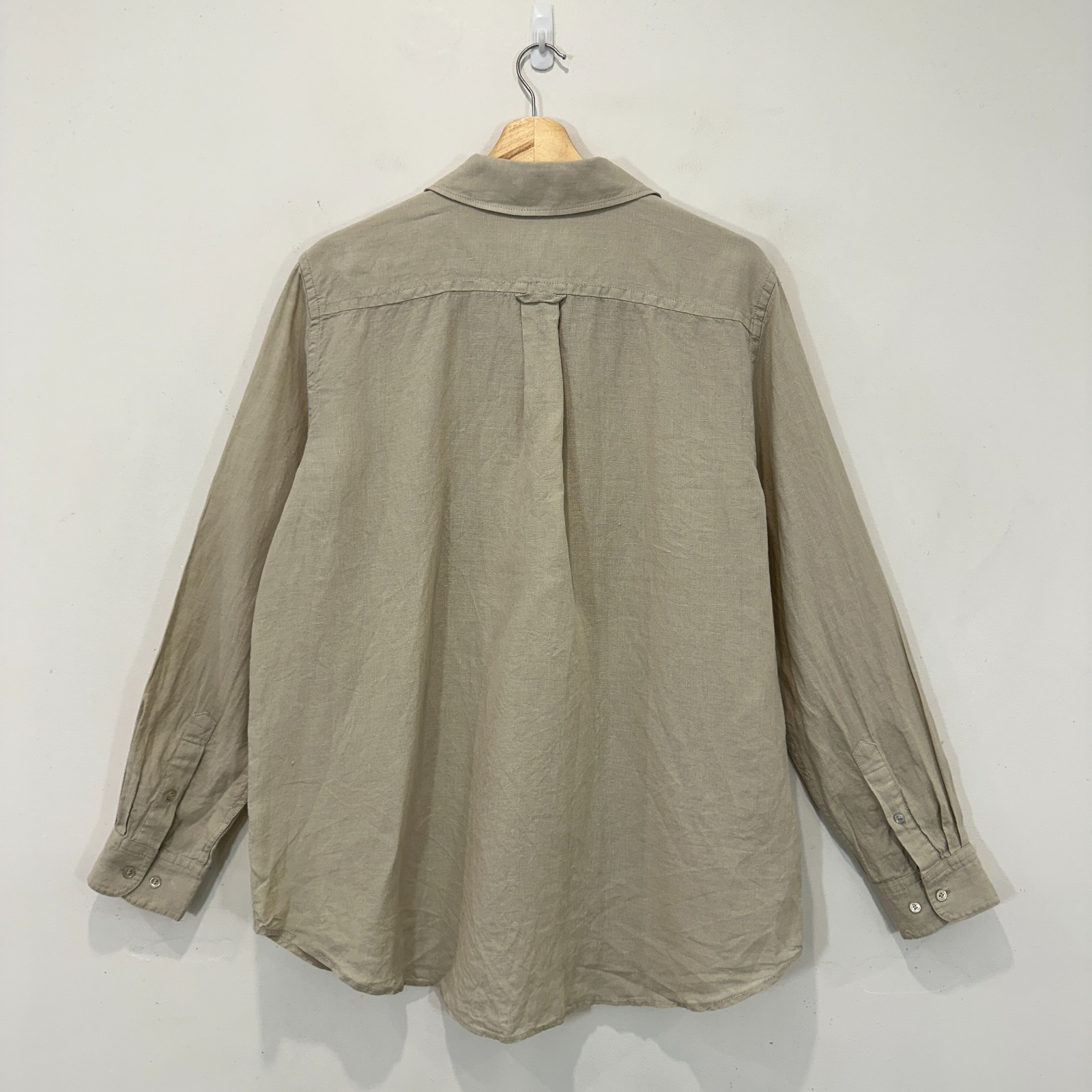 Country Road Top Women AU 10 Beige Organic Linen Button Up image 2