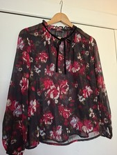 Matalan Sheer Top, Size 16, Tied Bow At The Front, Great Condition