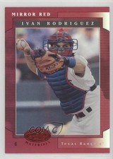 2001 Leaf Certified Materials Mirror Red 56/75 Ivan Rodriguez #9 HOF 1h6a