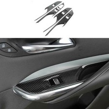 For Cadillac XT4 2019-2022 Carbon Fiber Window Lift Panel Switch Cover Trim 4PCS