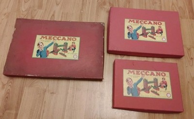 Vintage Late 1940's Meccano Erector Set England Outfit Sets and Boxes 