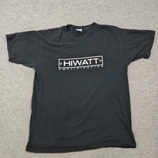 Vintage Hiwatt Shirt Mens Large Black Amplification Logo Graphic Tee Guitar