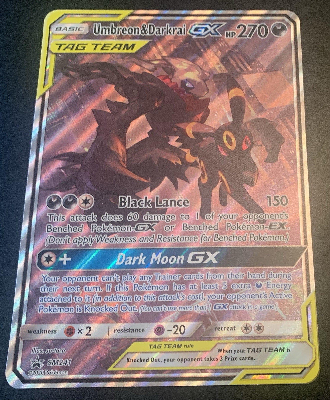 Umbreon & Darkrai GX SM241 JUMBO OVERSIZED Pokemon Promo Near Mint or Better