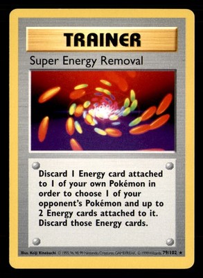 Super Energy Removal 79/102 Rare Base Set Unlimited Pokemon Lightly Played
