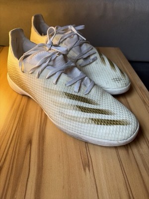 Adidas X Ghosted Hallenschuhe Weiß/Gold   Gr. 44 2/3 (EG8204)