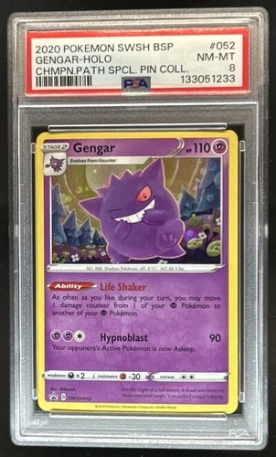 2020 Pokemon SWSH Black Star Promos Gengar Holo #SWSH052 PSA 8