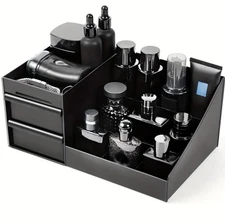 Men’s Plastic Countertop Organizer w/ Adjustable Shelves for Grooming