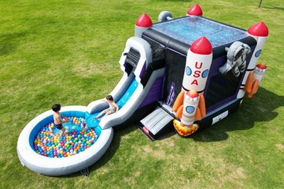 Hapcap Commercial PVC Bounce House Water Slide and Pool for Big Kids w/Blower