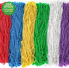 144 Pcs Mardi Gras Beads 33 Inch 7Mm Metallic...
