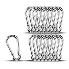 Carabiner Clip Hooks, 15pcs 3.15 inch Carabiners Heavy Duty, 304 Stainless St...
