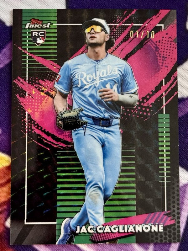 2026 Topps Finest Jac Caglianone Black Refractor 1/10 SSP #201 RARE Royals RC