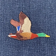 Duck Applique Patch Set - Embroidered Drake Mallard Water Fowl Badge 3" Iron On