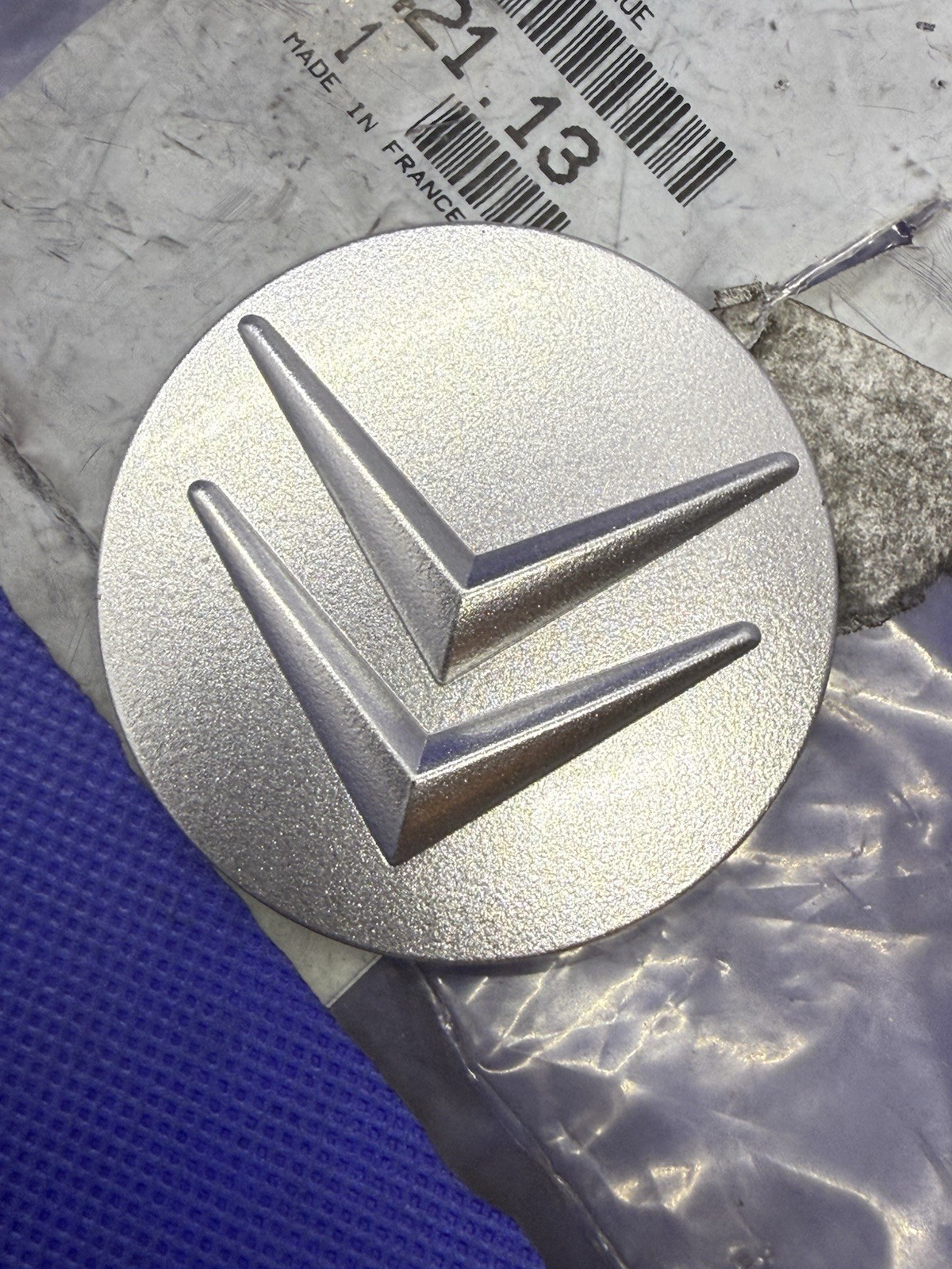 Badge centre de roue Citroën 54,8 mm finition chrome brillant