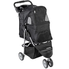 3-Wheel Pet Stroller for Cat Dog Foldable Travel Carrier Strolling Carriage Cart