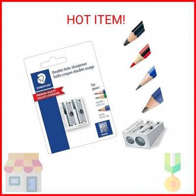 STAEDTLER Metal Double-Hole Pencil Sharpener - Precision 23° & 30° Angles for St