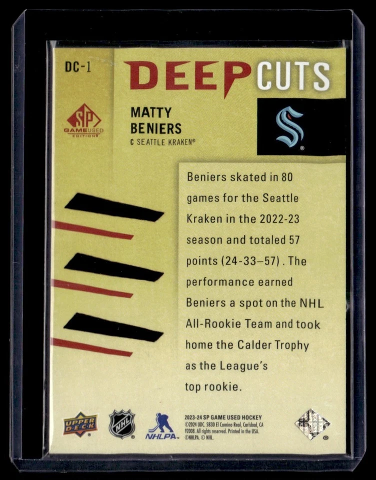 2023-24 SP Game Used Deep Cuts Red Matty Beniers 30/35 #DC-1 - Image 2 of 2