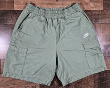 Nike Club Woven Cargo Shorts Men's Size Medium Green Elastic Waist 8  Inseam