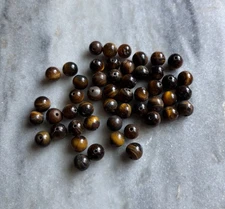 50 TIGER EYE STONE ROUND 8MM GEMSTONE BEADS = 16” Strand