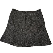 Context Woman Black White Career Wool Blend Tweed A-Line Skirt Plus 18W