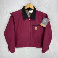 Carhartt Detroit Jacket Sherpa Lined Womens Small WJ097 RBY Raspberry NWT NOS